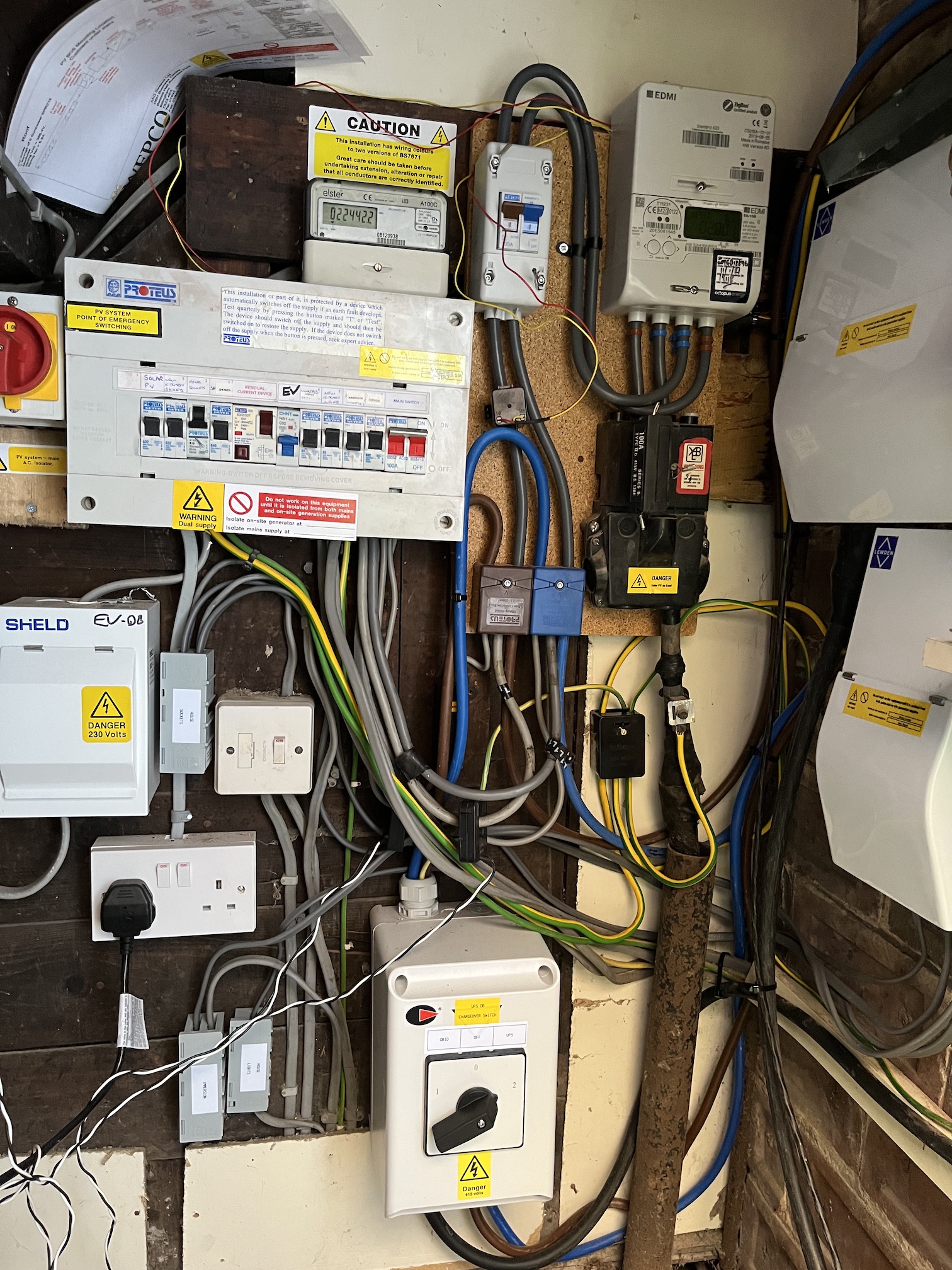 Using every bit of space in the meter cupboard