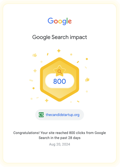 Google Search Impact - 700 clicks in 28 days