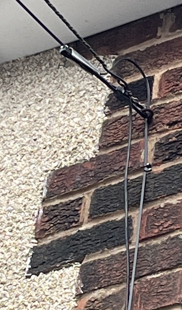 Old copper cable (above) and new fibre (below) connecting to the house