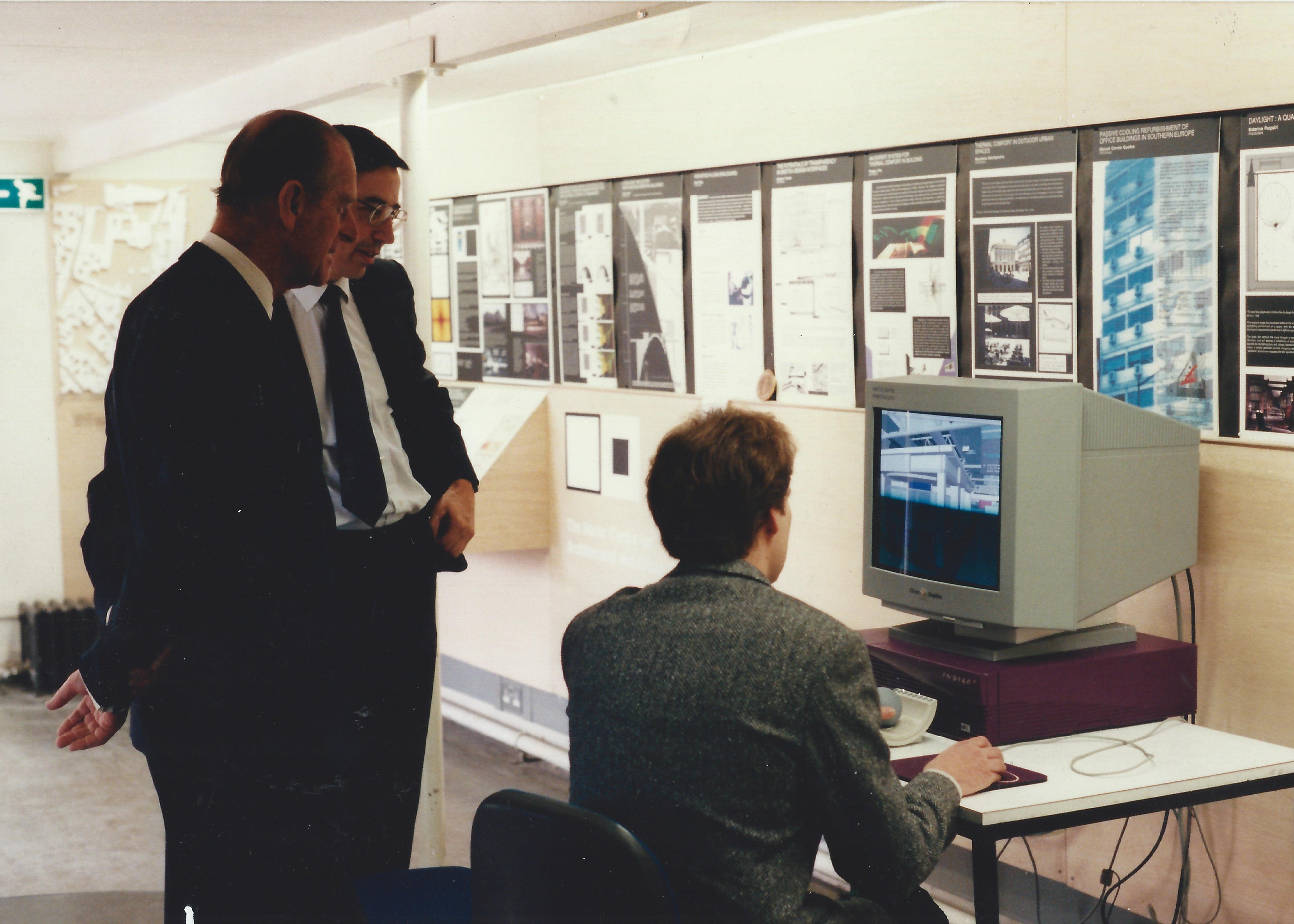 Demonstrating a prototype to the Duke of Edinburgh