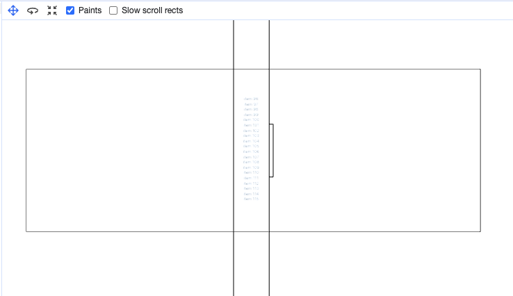 Compositing Layers for the React Scroll List with Paints checked