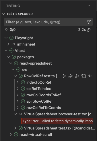 VS Code Error running Vitest Browser Mode test