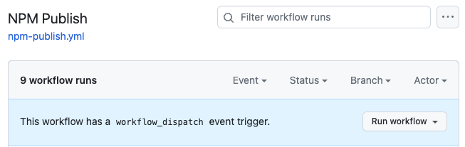 Publish Workflow can be manually triggered