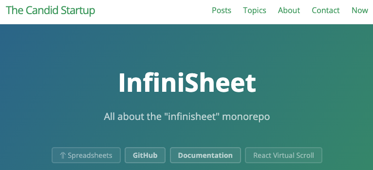 InfiniSheet topic navgiation