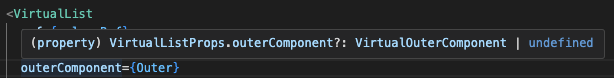 outerComponent default IntelliSense