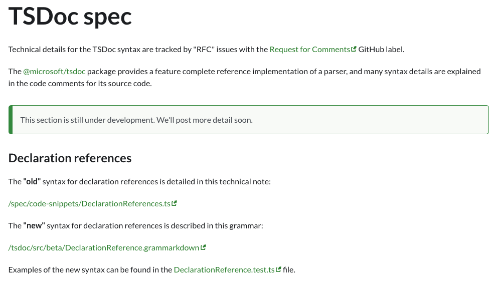 TSDoc Spec