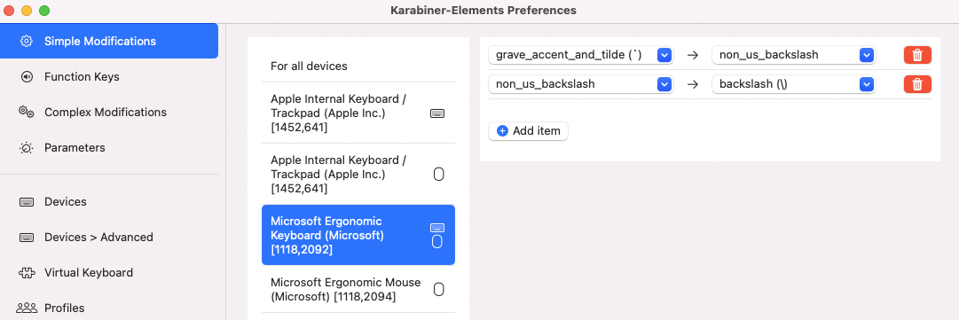 Karabiner-Elements Simple Modifications UI