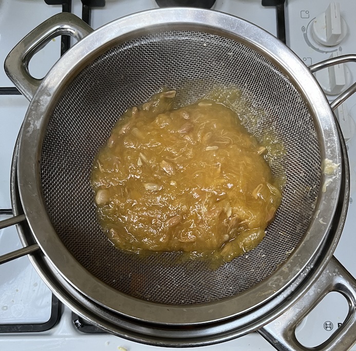 Sieve before working the mixture through